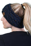 C.C Exclusives Fuzzy Lined Head Wrap - Confetti Navy