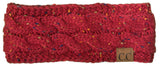 C.C Exclusives Fuzzy Lined Head Wrap - Confetti Burgundy