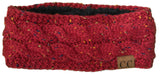 C.C Exclusives Fuzzy Lined Head Wrap - Confetti Burgundy