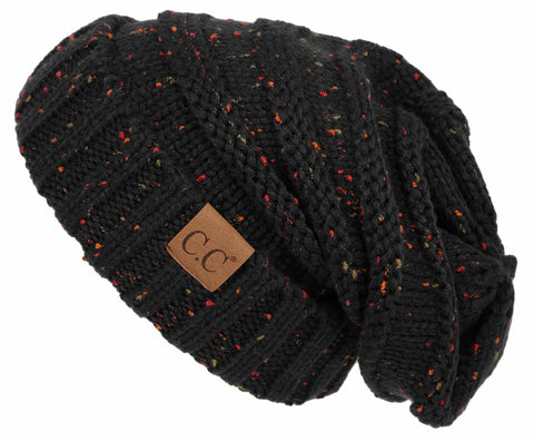 C.C Exclusives Oversized Slouchy Beanie - Confetti Black