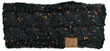 C.C Exclusives Fuzzy Lined Head Wrap - Confetti Black