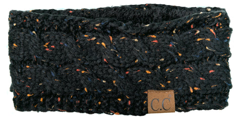 C.C Exclusives Fuzzy Lined Head Wrap - Confetti Black